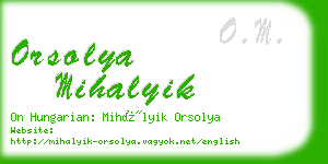 orsolya mihalyik business card